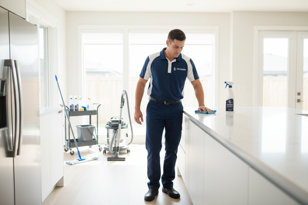 a SPOTLESS360 EMPLOYEE CLEANING A HOME